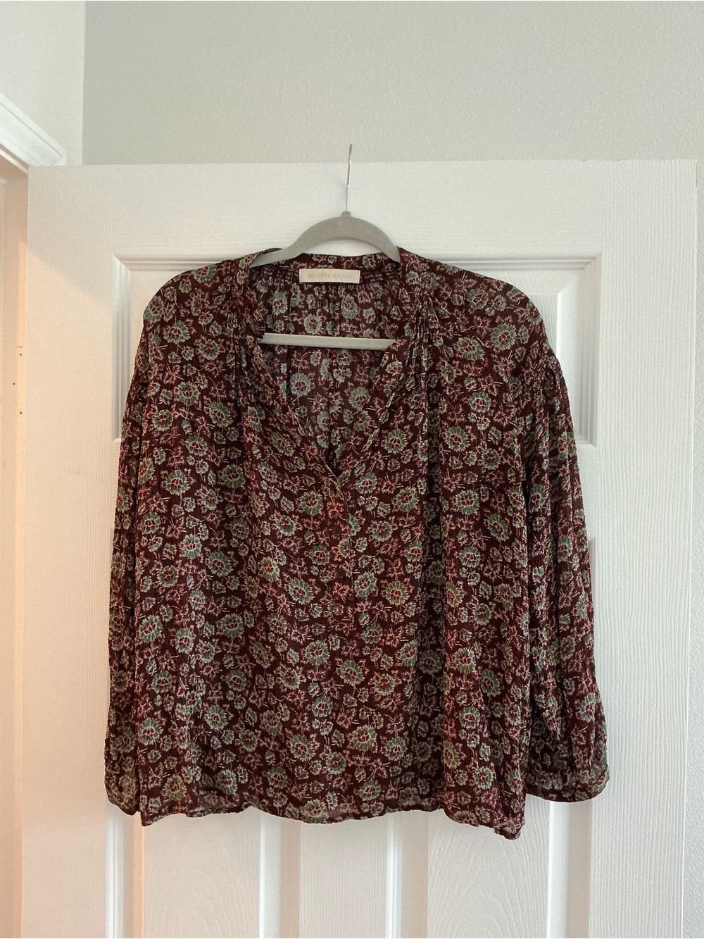 Vanessa Bruno Burgundy Floral boho Blouse